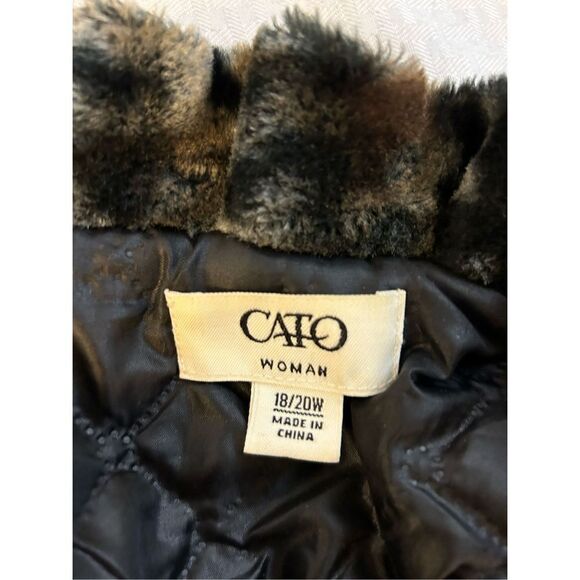 Cato plus 18-20w faux fur coat Mob wife style plush open jacket animal print rn# - Picture 6 of 9